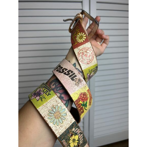 Western Belt Bundle Fossil Leather Belts Lot of 3 Cowboy Y2K Boho main image 10